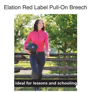Elation Red Label Pull On Navy Breeches Equestrian Sport Size 26” Waist